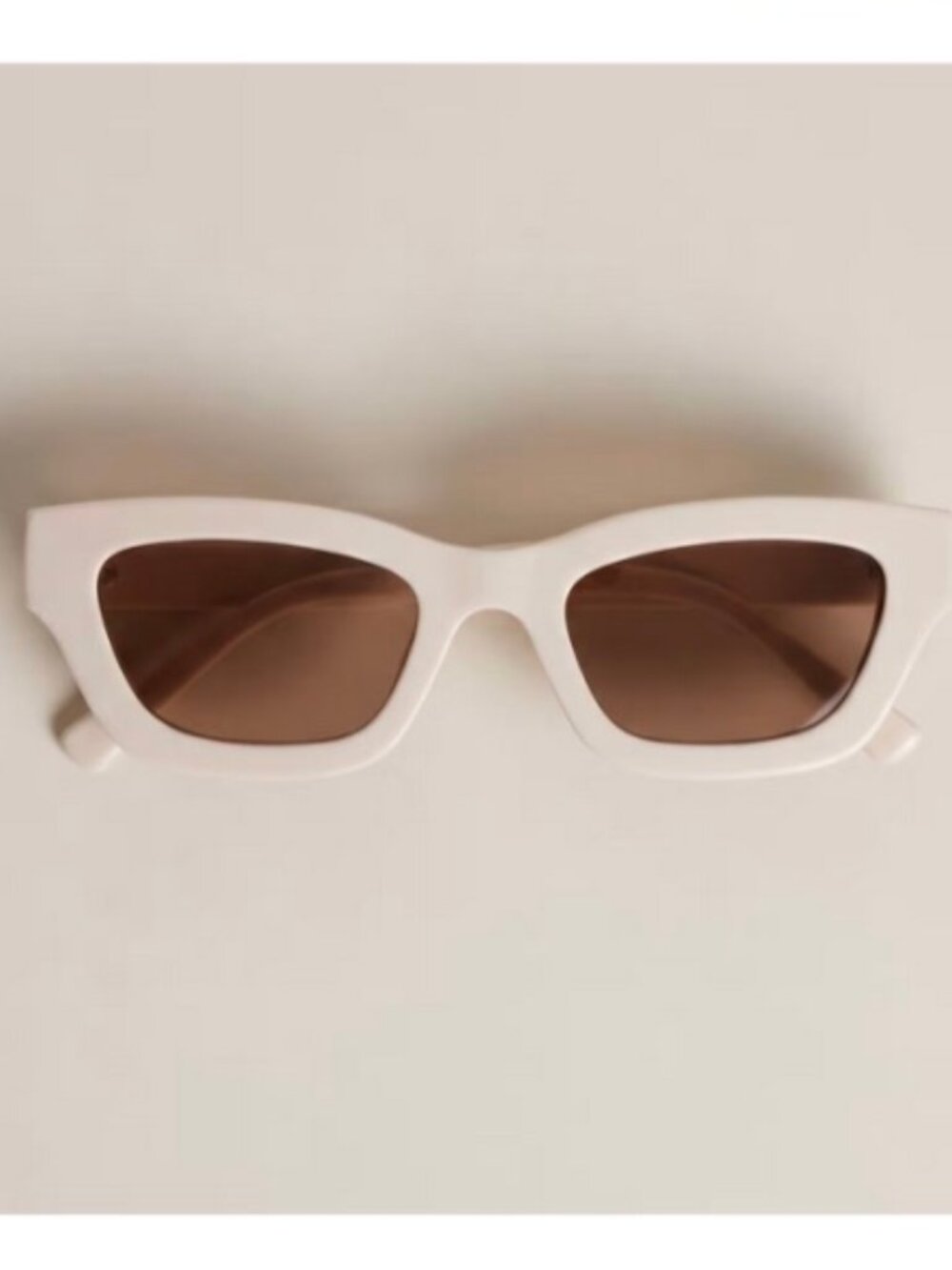 New! Quince Jackie Polarized Acetate Cateye Sunglasses Cream with Brown Lenses